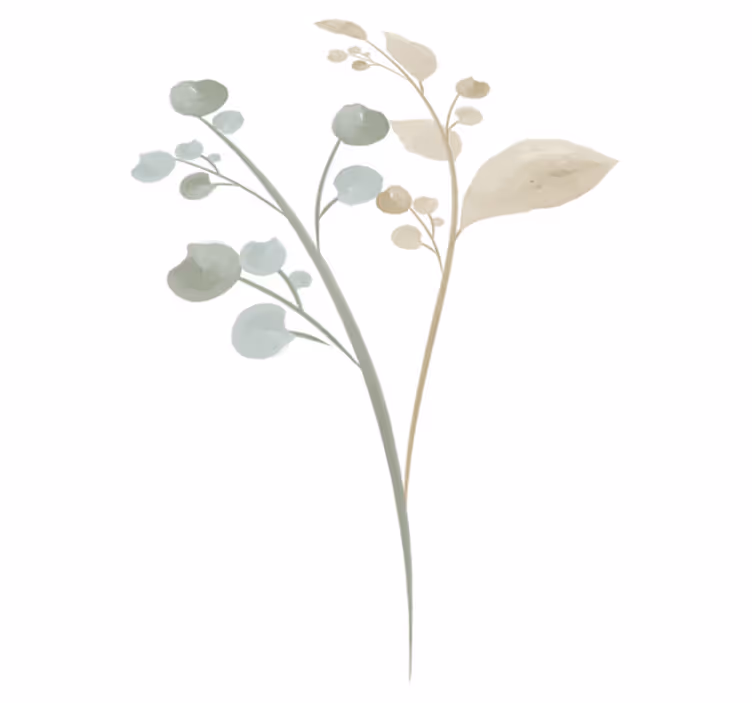 Tapis vinyle salle de bain aquarelle branche - TenStickers
