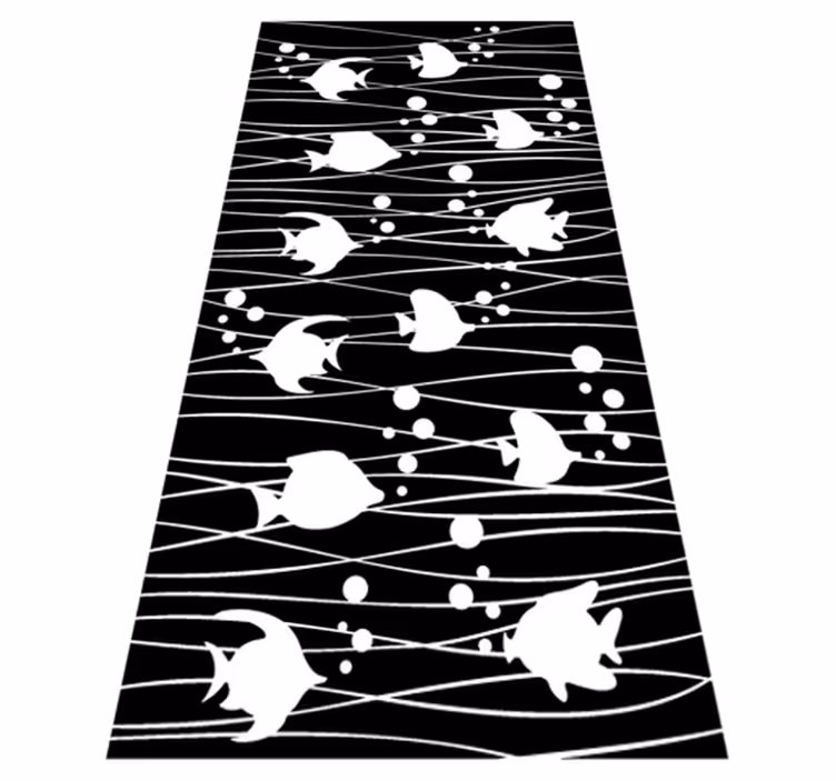 Tapis vinyle salle de bain poissons et bulles - TenStickers
