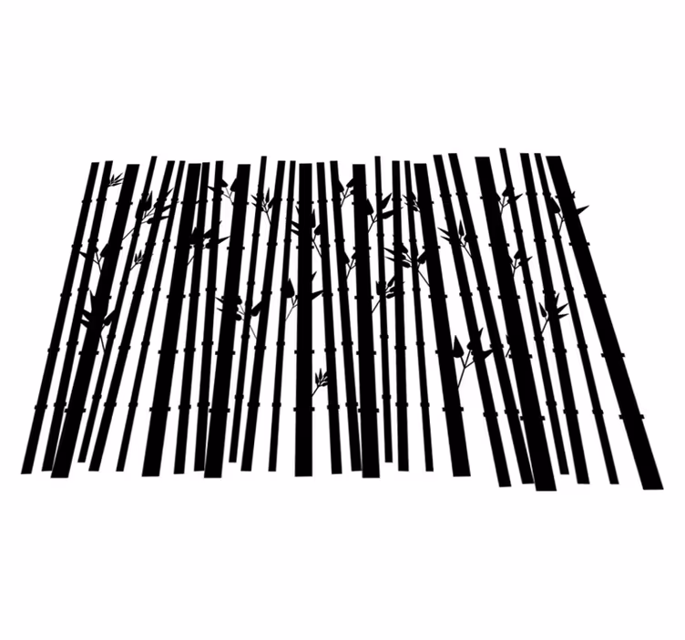 Tapis vinyle salle de bain plantes de bambou - TenStickers