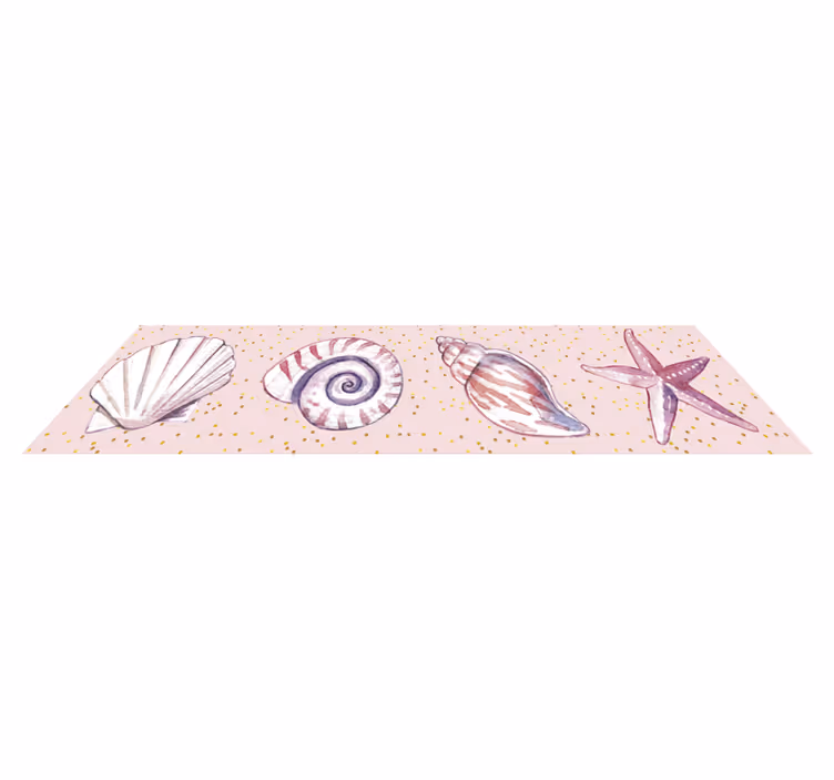 Tapis vinyle salle de bain motif de la vie marine - TenStickers