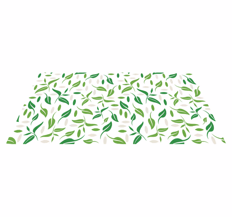Tapis vinyle fleurs et plantes motif petites feuilles vertes - TenStickers