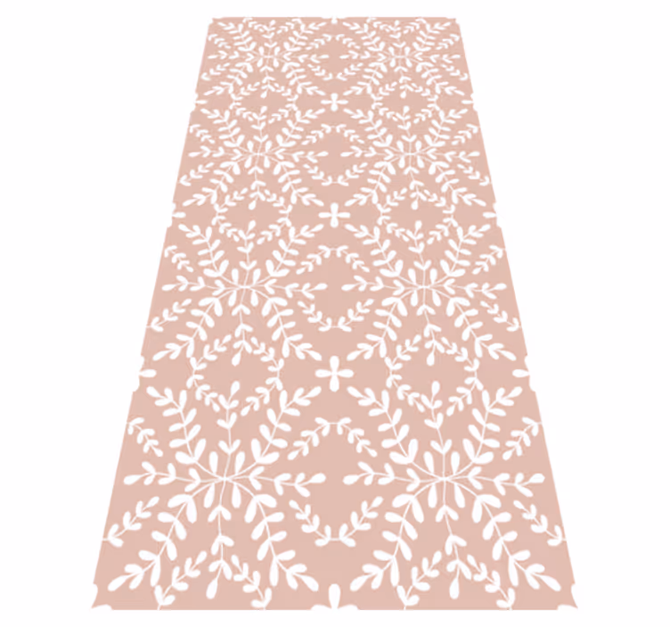 Tapis vinyle fleurs et plantes motif feuilles vintage - TenStickers