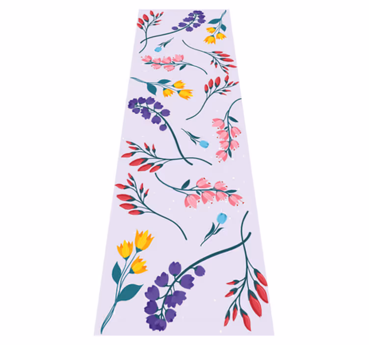 Tapis vinyle fleurs et plantes minimalistes - TenStickers