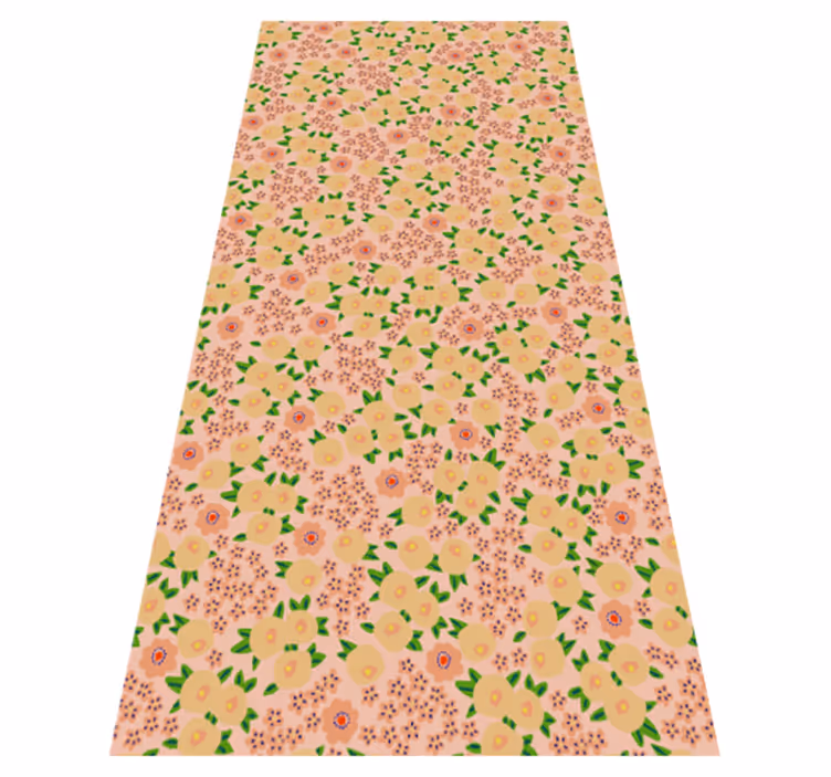 Tapis vinyle fleurs et plantes motif floral pêche - TenStickers