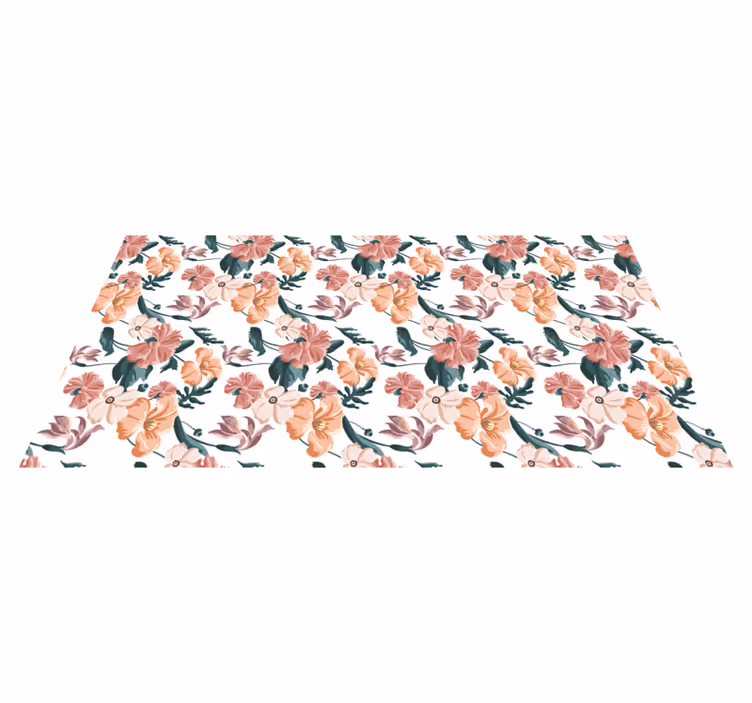 Tapis vinyle fleurs et plantes motif fleurs pastel - TenStickers