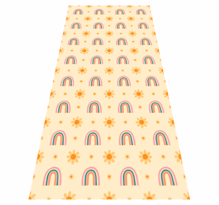 Tapis vinyle fleurs et plantes arc-en-ciel et fleurs - TenStickers