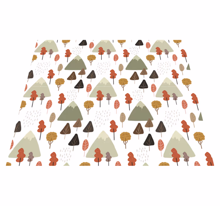 Tapis vinyle fleurs et plantes motifs d'arbres ludiques - TenStickers