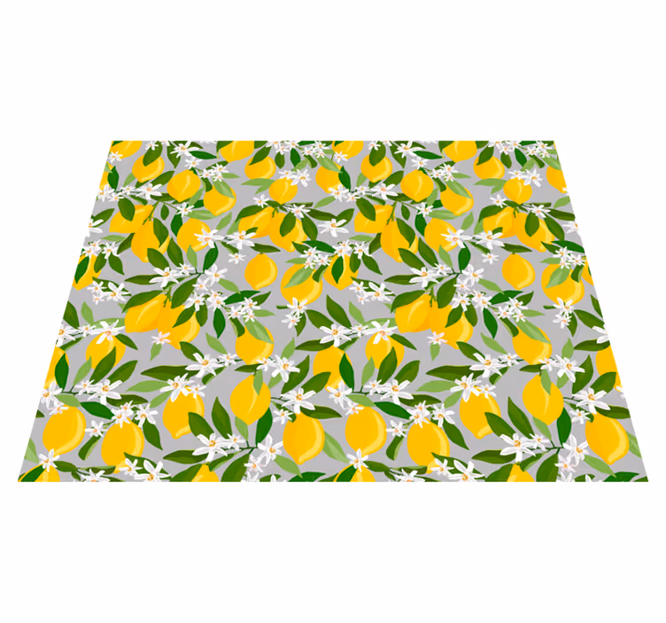 Tapis vinyle fleurs et plantes motif fleurs de citron - TenStickers