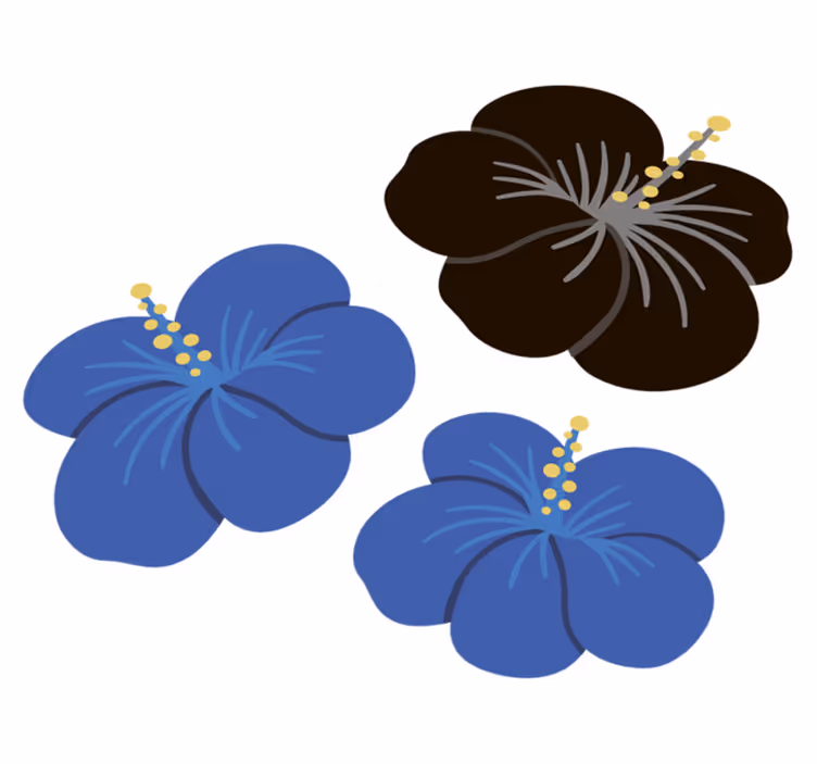 Tapis vinyle fleurs et plantes arrangement floral hibiscus - TenStickers