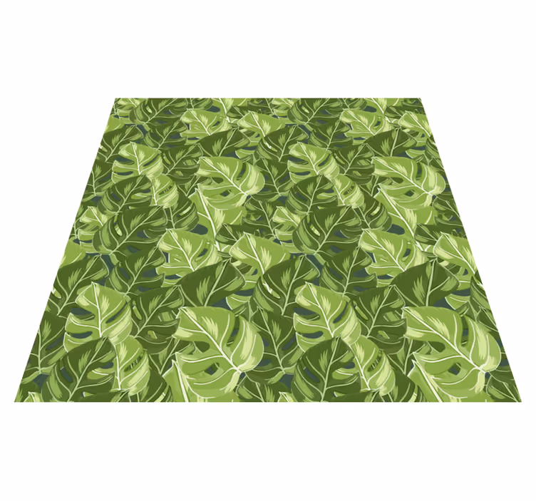 Tapis vinyle fleurs et plantes motifs feuillus - TenStickers
