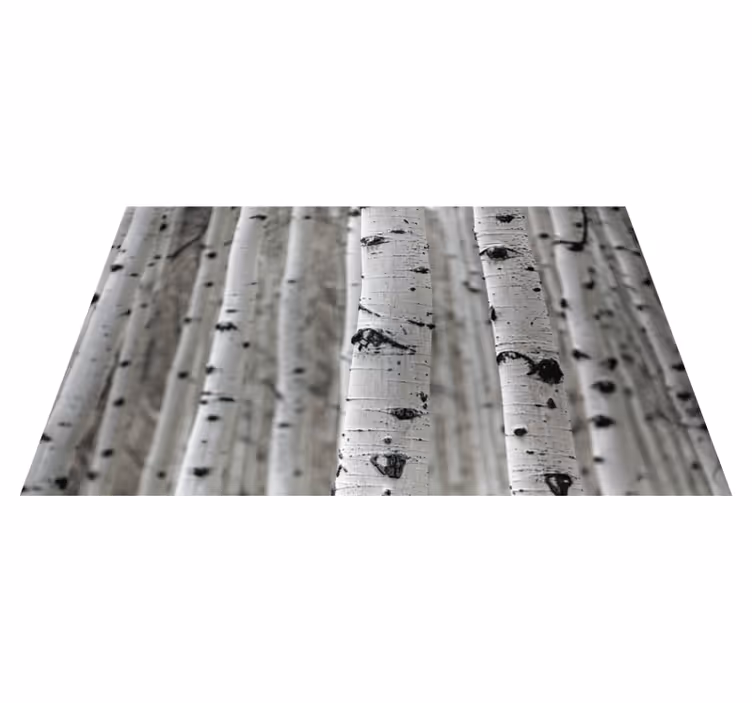 Tapis vinyle fleurs et plantes scène de forêt de bouleaux - TenStickers