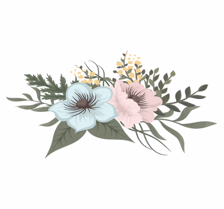 Tapis vinyle fleurs et plantes arrangement botanique - TenStickers