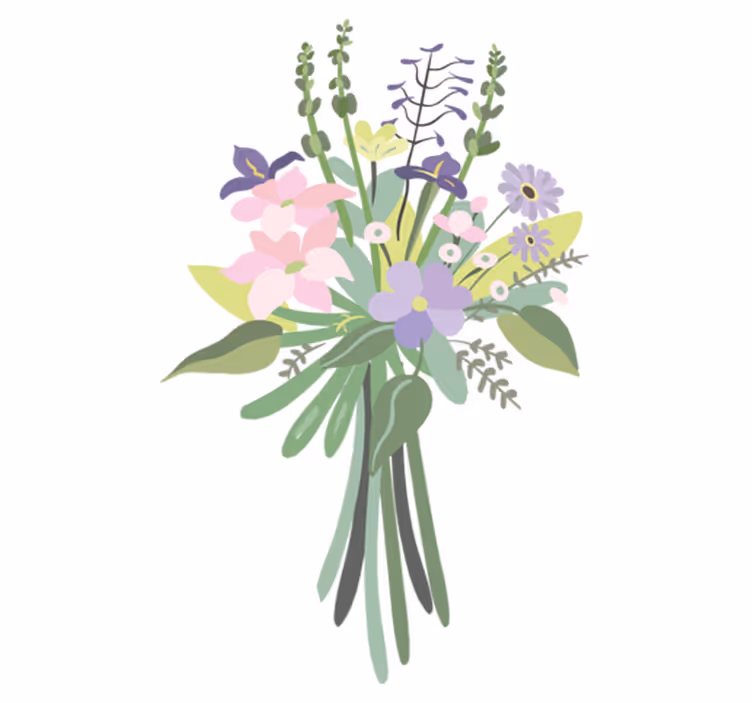 Tapis vinyle fleurs et plantes bouquet floral coloré - TenStickers