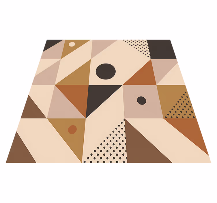Tapis vinyle géométrique patchwork marron - TenStickers