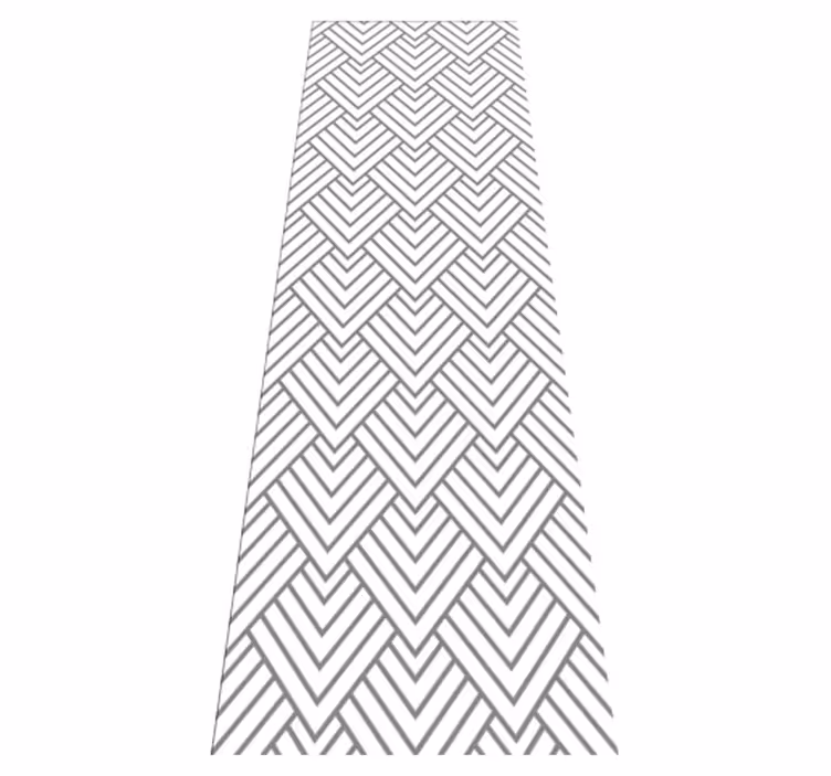 Tapis vinyle géométrique motif triangles blancs - TenStickers