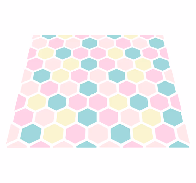 Tapis vinyle géométrique motifs géométriques et pastels - TenStickers