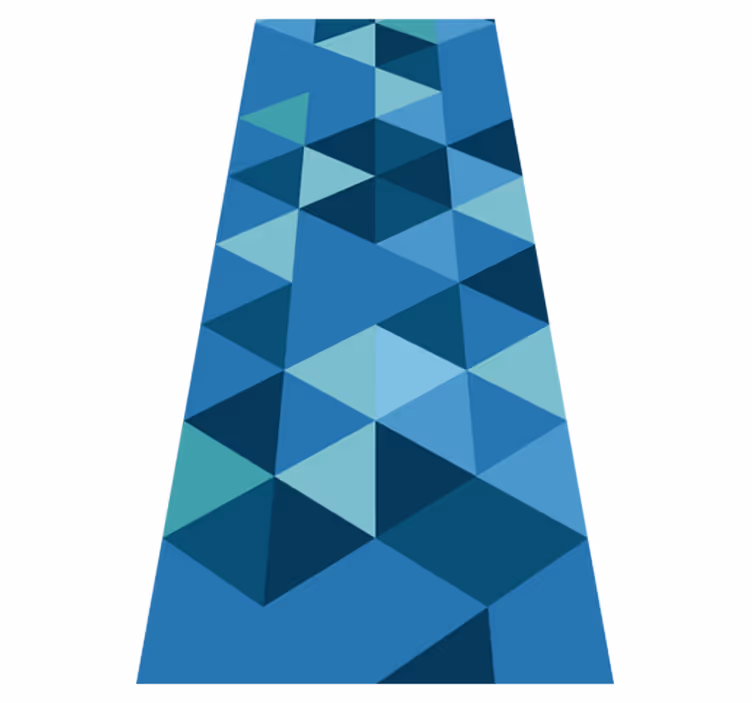 Tapis vinyle géométrique carrés géométriques bleus - TenStickers