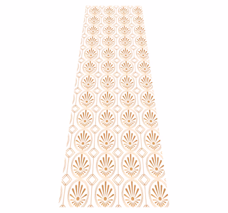 Tapis vinyle géométrique motif déco art moderne blanc et or - TenStickers
