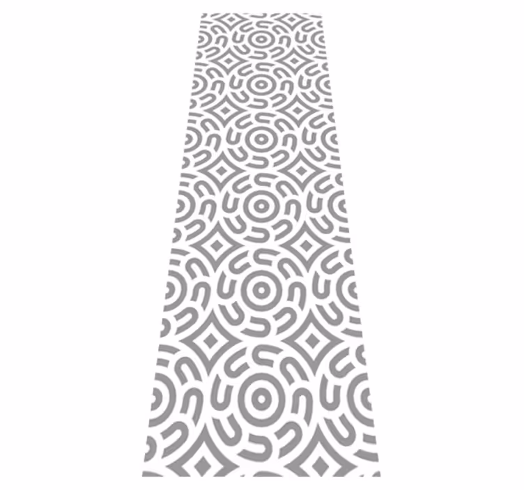 Tapis vinyle géométrique motif géométrique blanc cercles - TenStickers