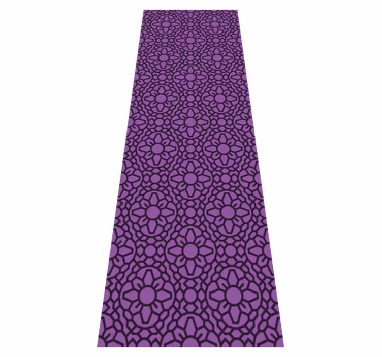 Tapis vinyle géométrique fleurs violettes en cercle - TenStickers