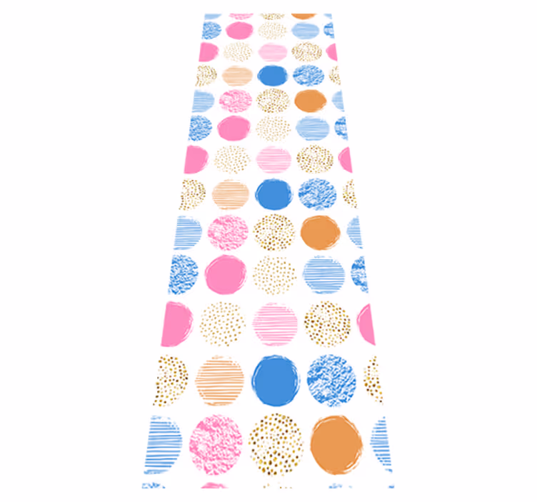Tapis vinyle géométrique à motifs de points colorés - TenStickers