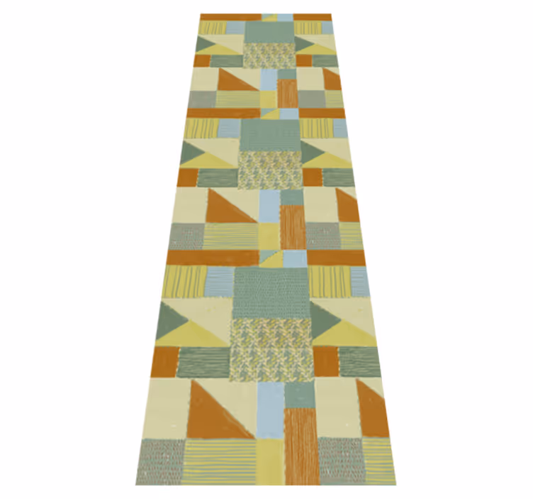 Tapis vinyle géométrique patchwork triangles colorés - TenStickers