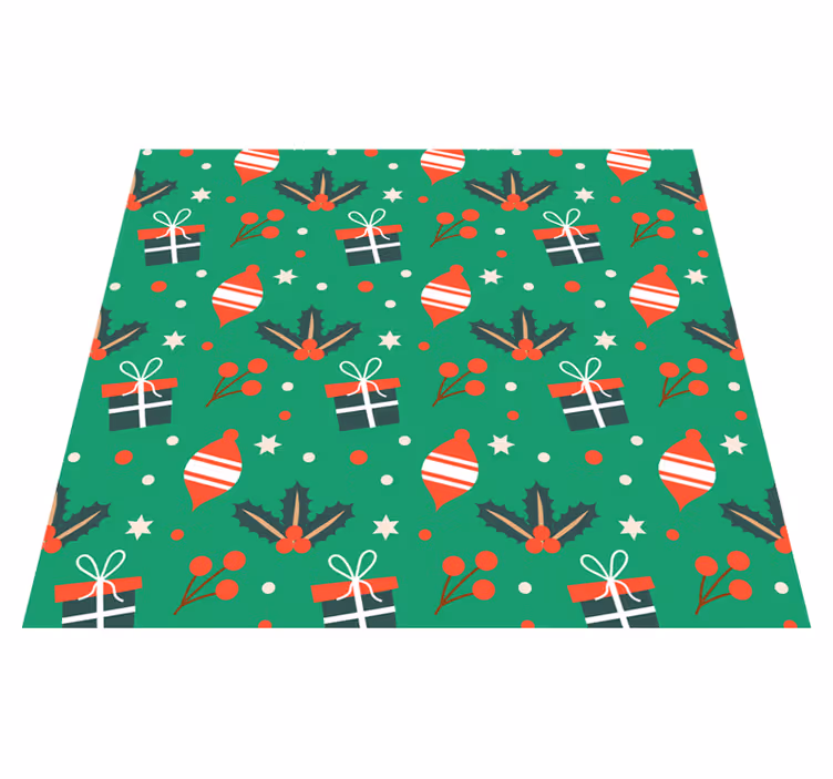 Tapis vinyle noël motif bonbons verts - TenStickers