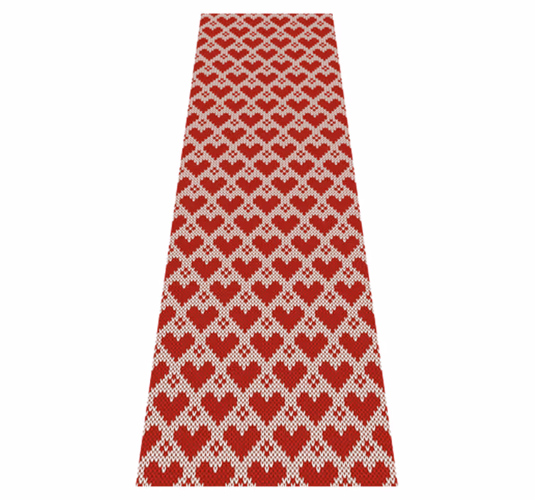 Tapis vinyle noël motif cœurs de pull tricoté - TenStickers