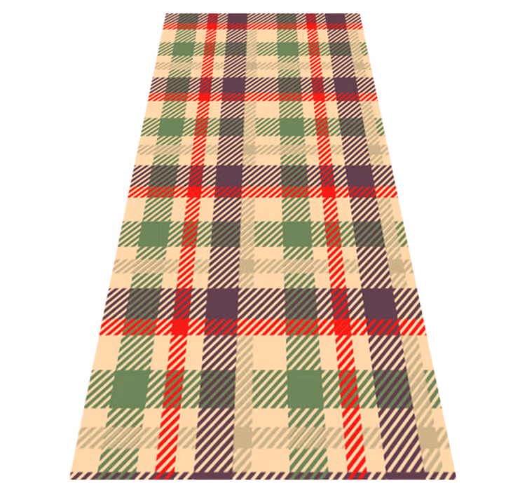 Tapis vinyle noël tartan rouge et vert - TenStickers
