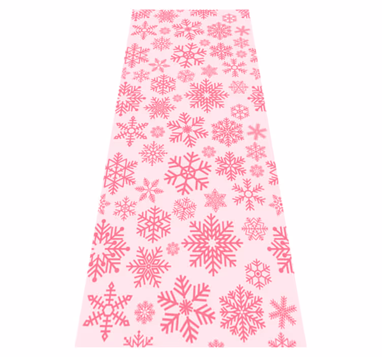 Tapis vinyle noël design flocons roses - TenStickers
