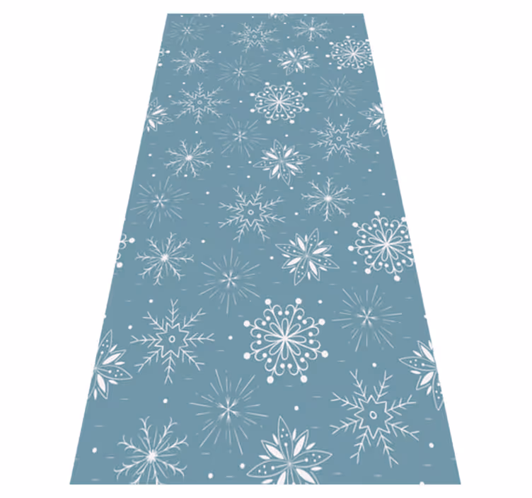 Tapis vinyle noël flocons décoratifs bleus et blancs - TenStickers