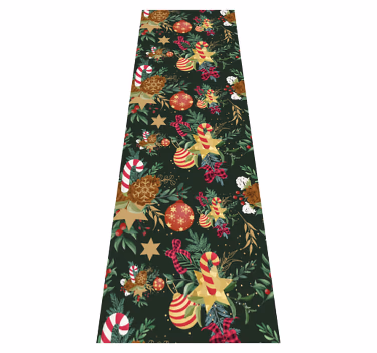 Tapis vinyle noël décorations branches de noël - TenStickers