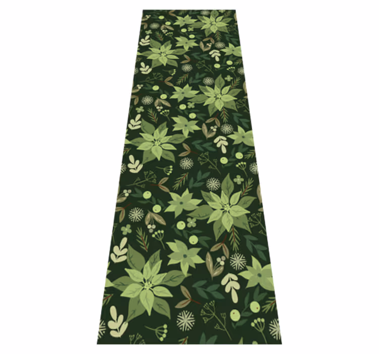 Tapis vinyle noël fleurs vertes décorations noël - TenStickers