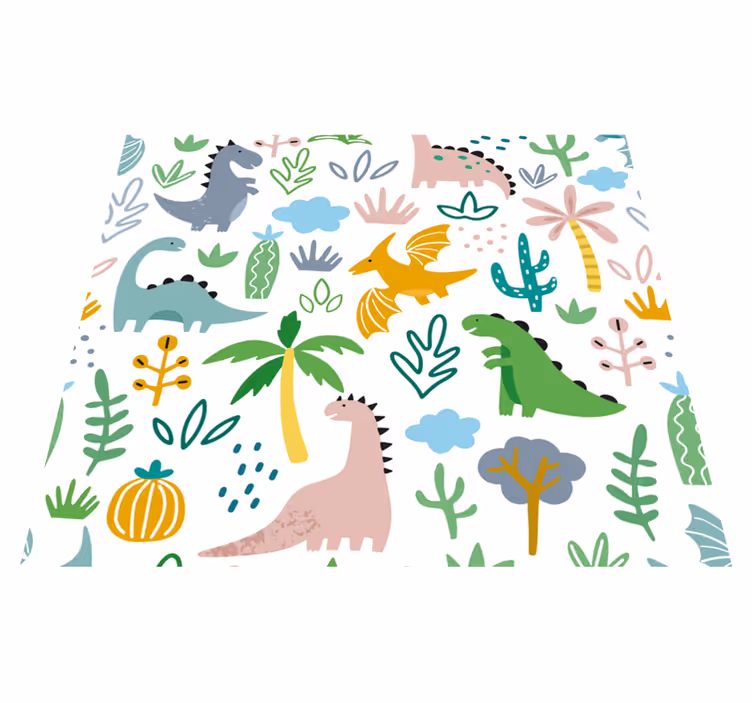 Tapis vinyle chambre motif jurassique scandinave - TenStickers