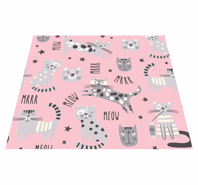 Tapis vinyle chambre chats élégants - TenStickers