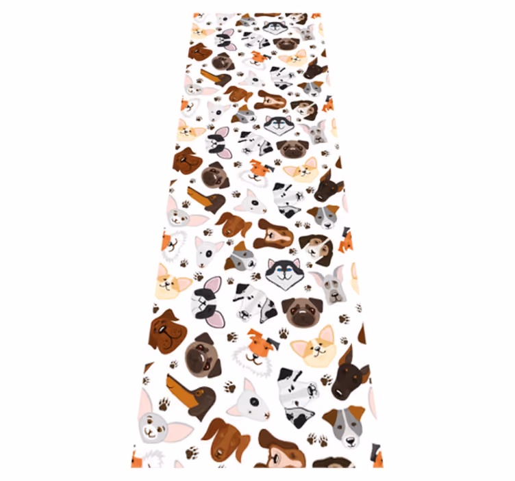 Tapis vinyle chambre têtes de chiens de races - TenStickers