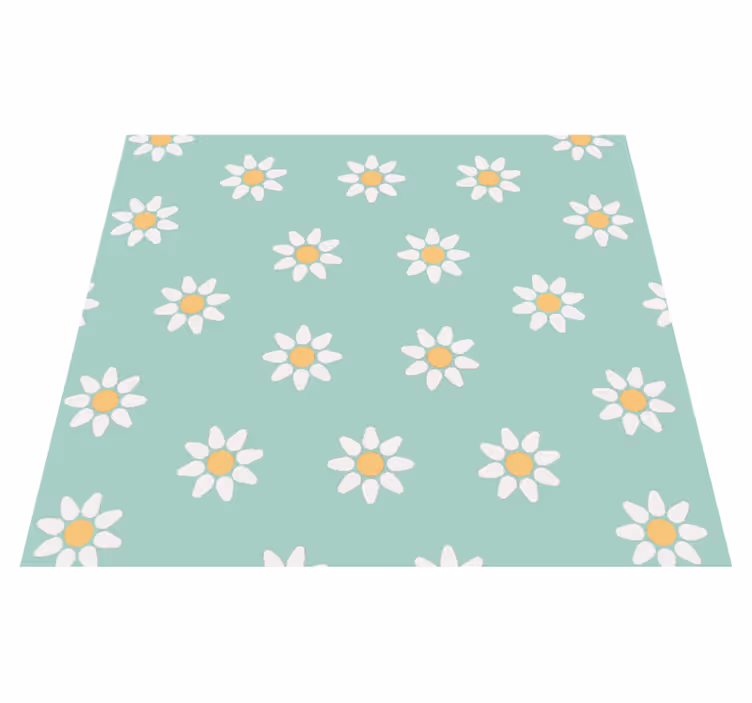 Tapis vinyle chambre motif marguerites enfants - TenStickers