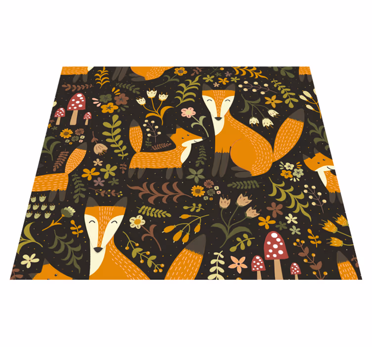 Tapis vinyle autres tapis renards mignons - TenStickers