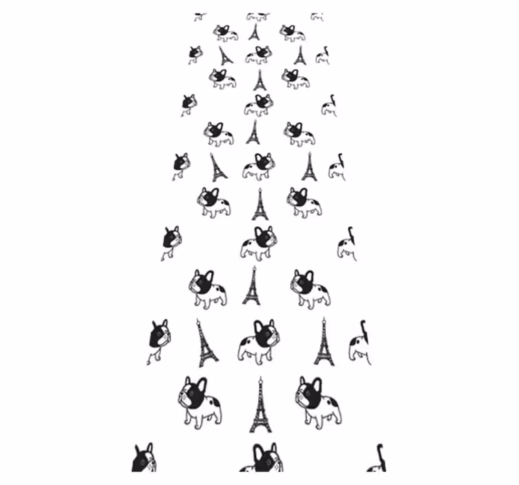 Tapis vinyle chambre bulldog français à paris - TenStickers