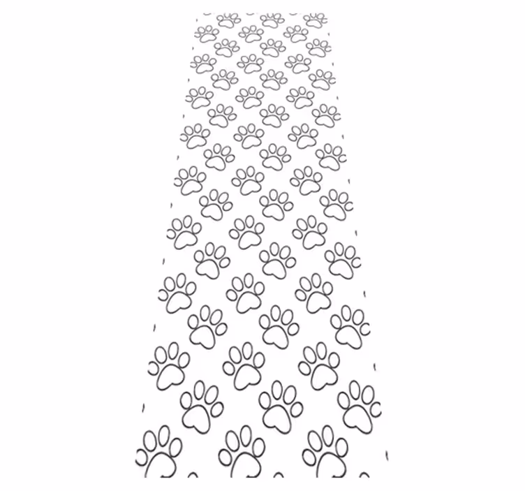 Tapis vinyle chambre empreintes de pattes noir et blanc - TenStickers
