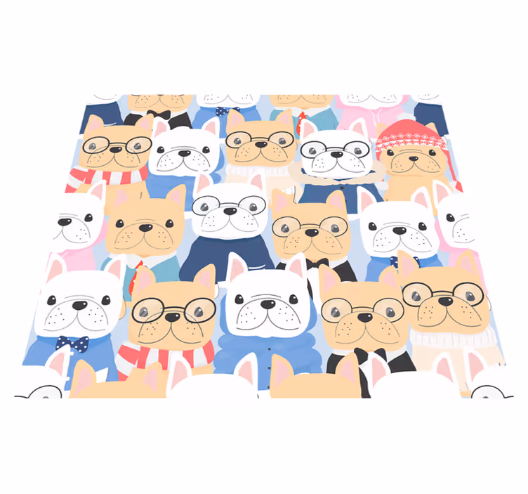 Tapis vinyle chambre chiots adorables - TenStickers