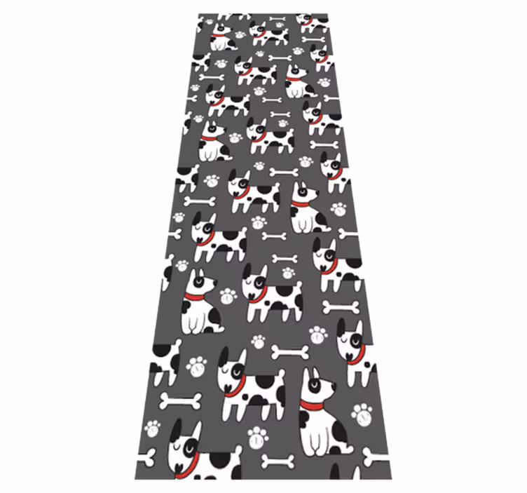 Tapis vinyle chambre chien noir et blanc fantastique - TenStickers