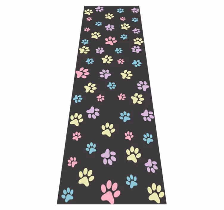 Tapis vinyle chambre pattes de chien colorées incroyables - TenStickers