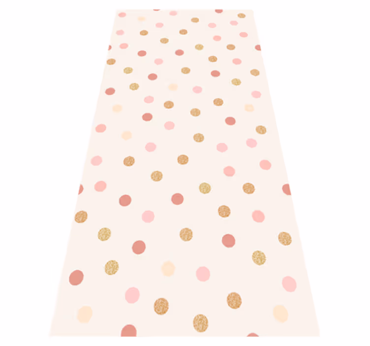 Tapis vinyle chambre motif pois irréguliers rose clair - TenStickers