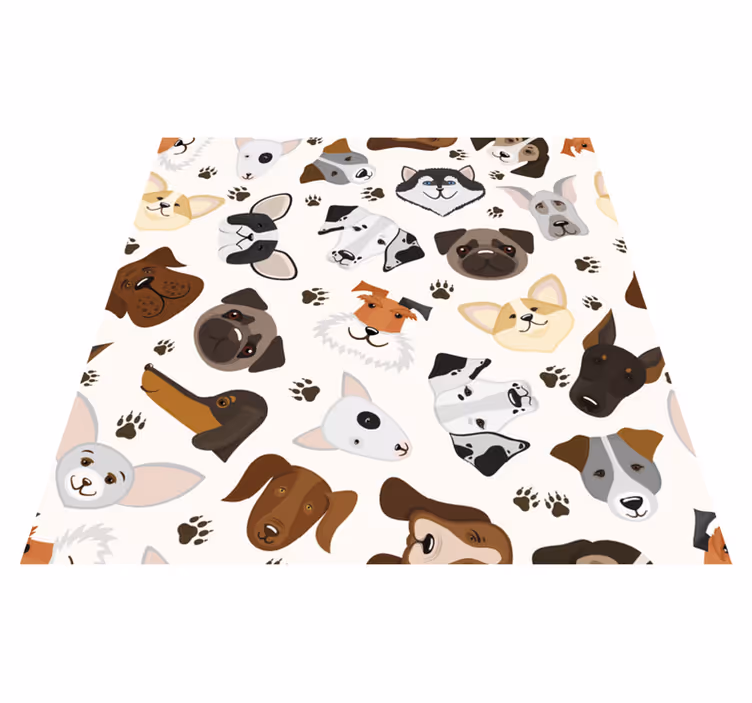 Tapis vinyle chambre motif chiots et chiens mignons - TenStickers