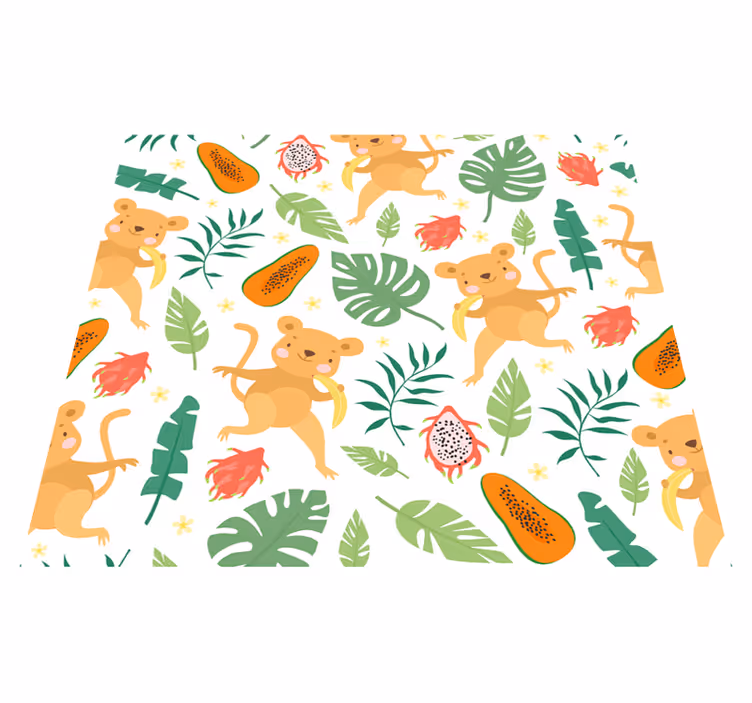 Tapis vinyle chambre singe tropical dans les branches - TenStickers