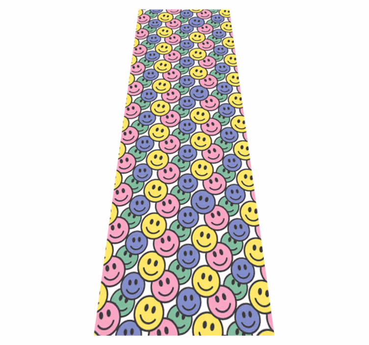 Tapis vinyle chambre visages souriants pastel colorés - TenStickers