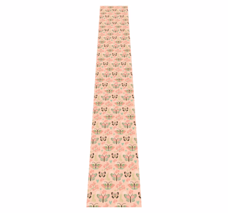 Tapis vinyle chambre teintes neutres avec papillons - TenStickers