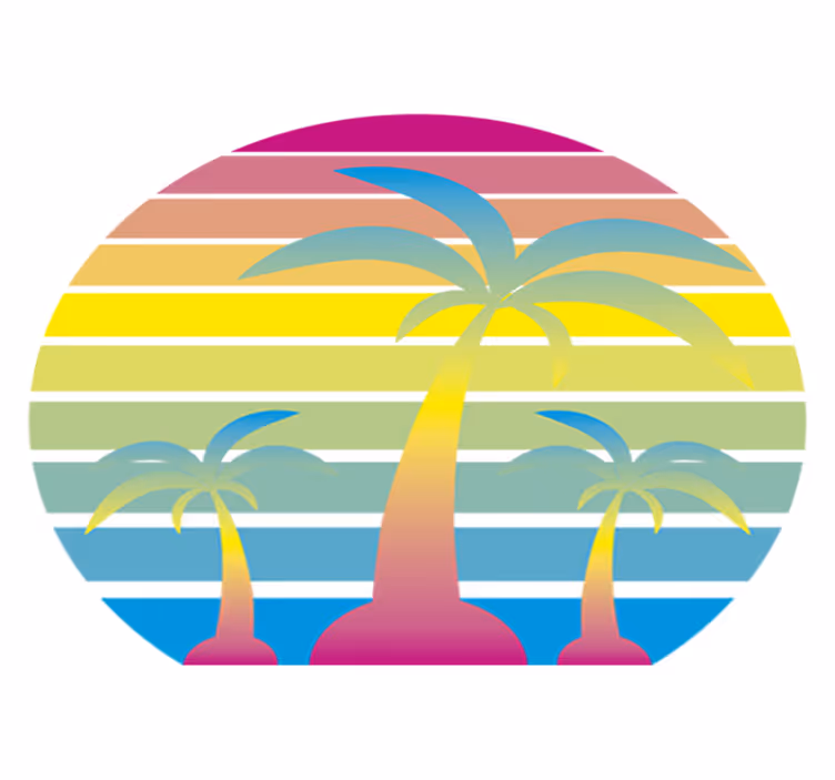 Tapis vinyle nature coucher de soleil vintage 80's - TenStickers