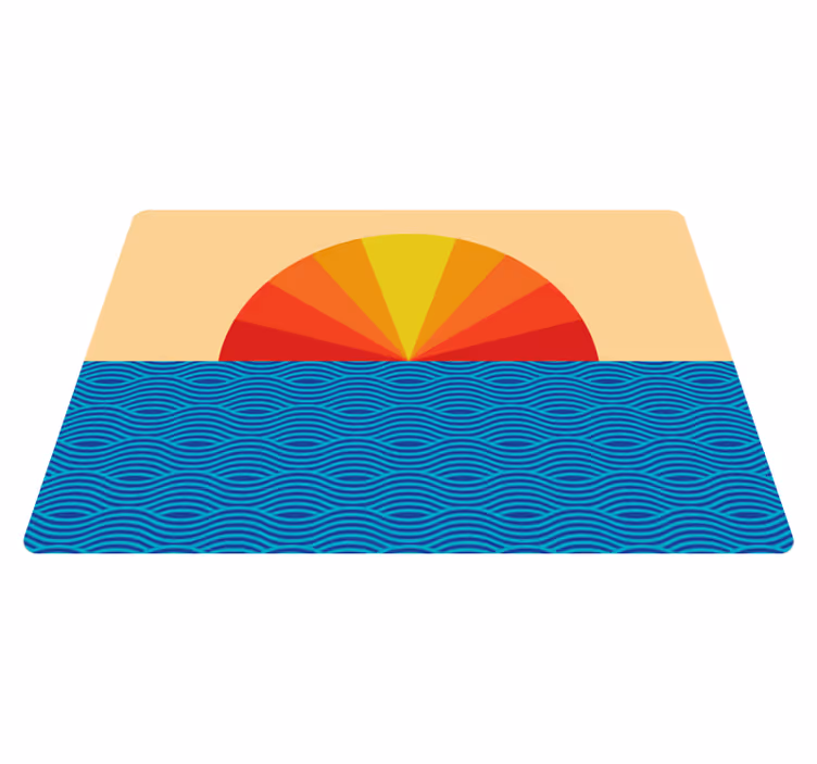 Tapis vinyle nature coucher de soleil vintage - TenStickers